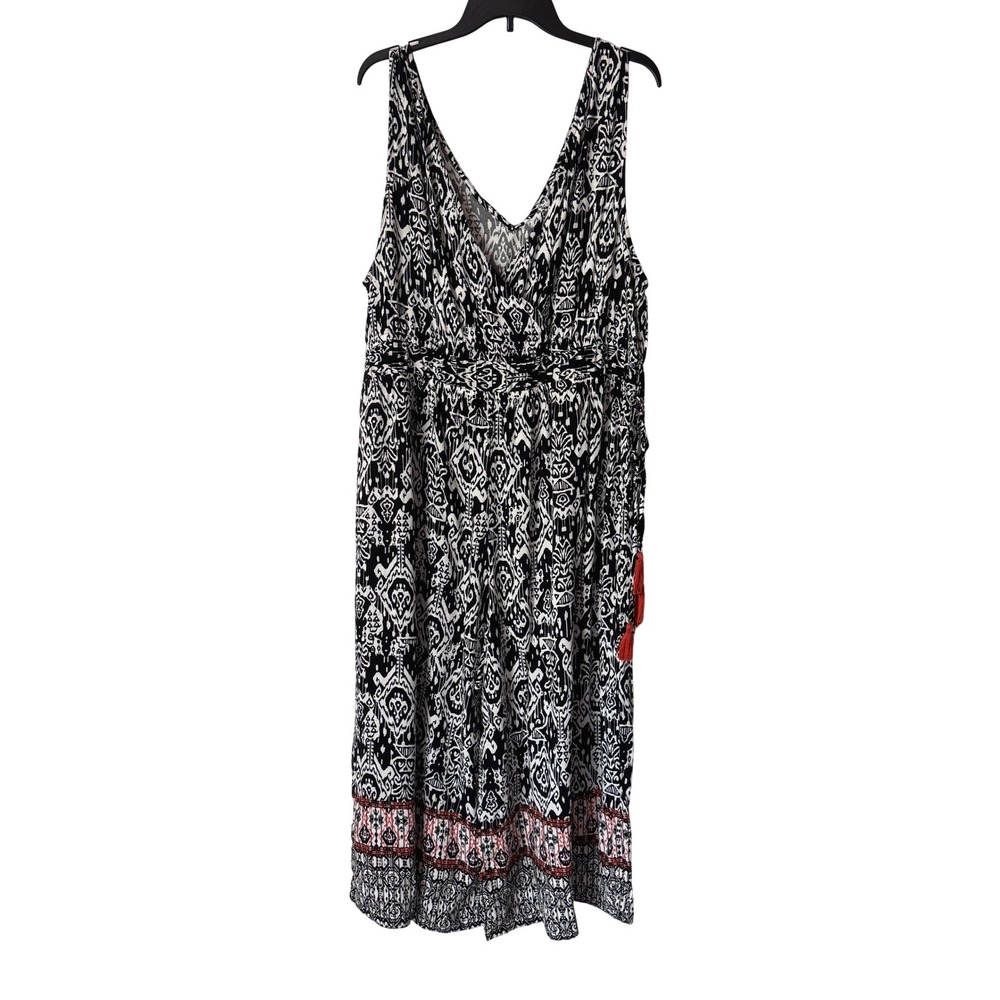 New Directions Women Sleeveless Border Print Cropped Jumpsuit Size‎ 3X